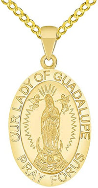 Load image into Gallery viewer, 14k Gold Our Lady Of Guadalupe Miraculous Medal Pendant
