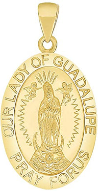 Load image into Gallery viewer, 14k Gold Our Lady Of Guadalupe Miraculous Medal Pendant
