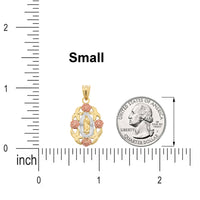Load image into Gallery viewer, 14k Gold Our Lady of Guadalupe Wreath Pendant

