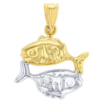 Load image into Gallery viewer, 14K Gold Pisces Zodiac Sign Charm Pendant
