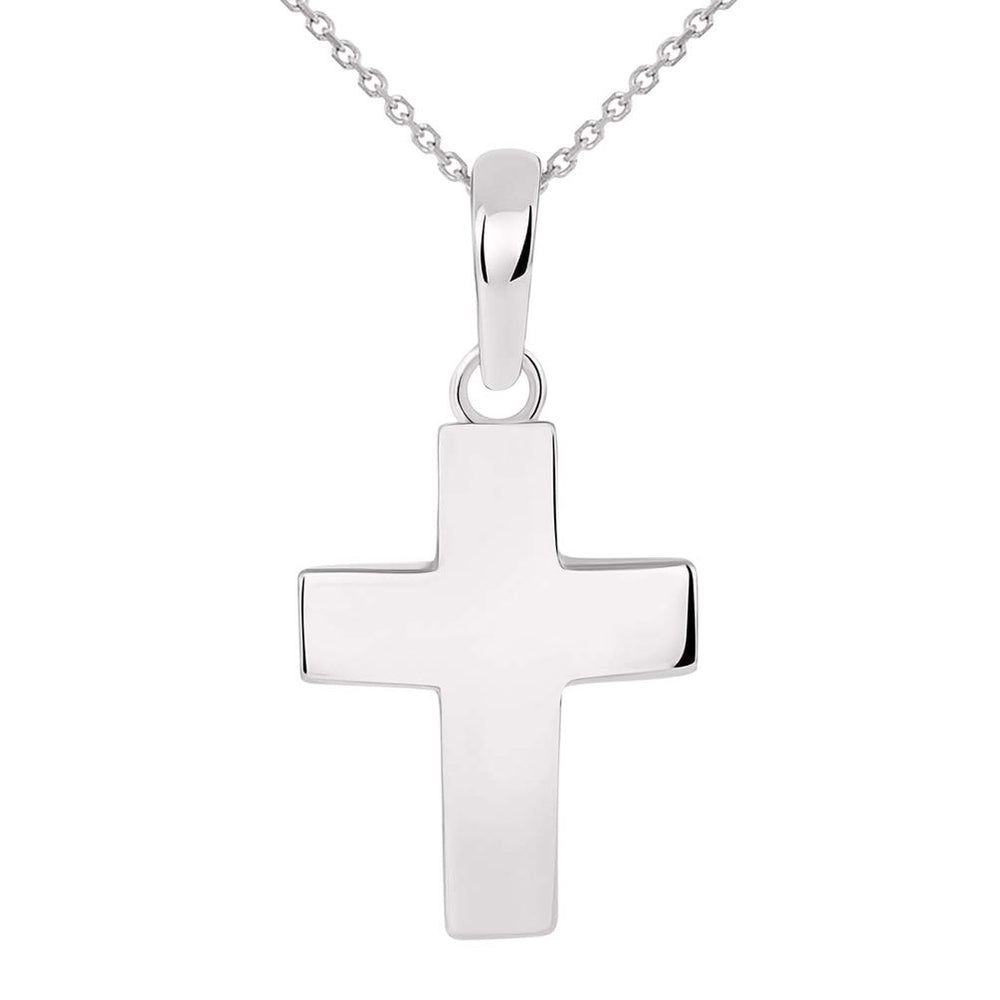 14k Gold Plain Petite Cross Pendant Necklace