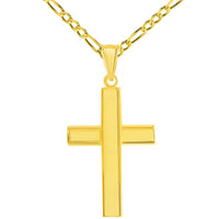 Load image into Gallery viewer, 14k Gold Plain Religious Cross Pendant Necklace

