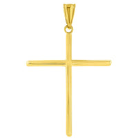 Load image into Gallery viewer, 14K Gold Plain Slender Thick Cross Pendant
