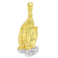 Load image into Gallery viewer, 14k Gold Praying Prayer Hands Pendant Necklace
