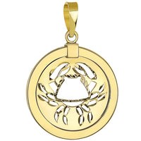 Load image into Gallery viewer, 14K Gold Reversible Cancer Crab Zodiac Pendant
