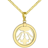 Load image into Gallery viewer, 14K Gold Reversible Gemini Twins Zodiac Pendant
