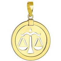 Load image into Gallery viewer, 14k Gold Reversible Libra Scale Zodiac Pendant

