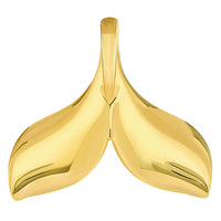 Load image into Gallery viewer, 14k Gold Reversible Whale Tail Charm Pendant
