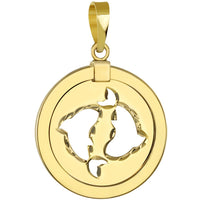 Load image into Gallery viewer, 14K Gold Reversible Zodiac Sign Pendant Necklace
