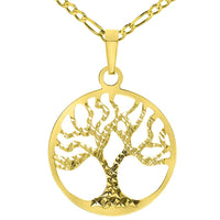 Load image into Gallery viewer, 14k Gold Round Tree of Life Pendant Necklace

