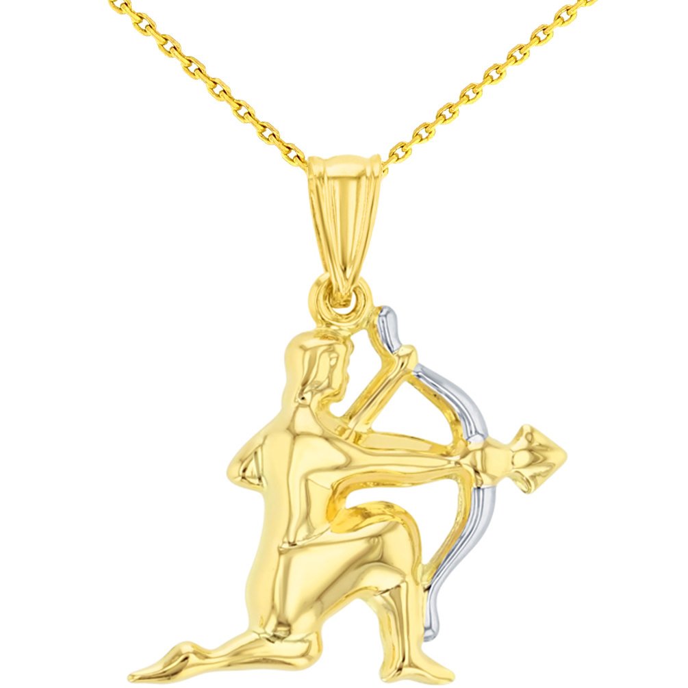 14K Gold Sagittarius Zodiac Pendant Necklace Jewelry America