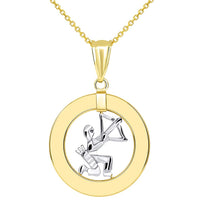 Load image into Gallery viewer, 14k Gold Sagittarius Zodiac Sign Pendant Necklace
