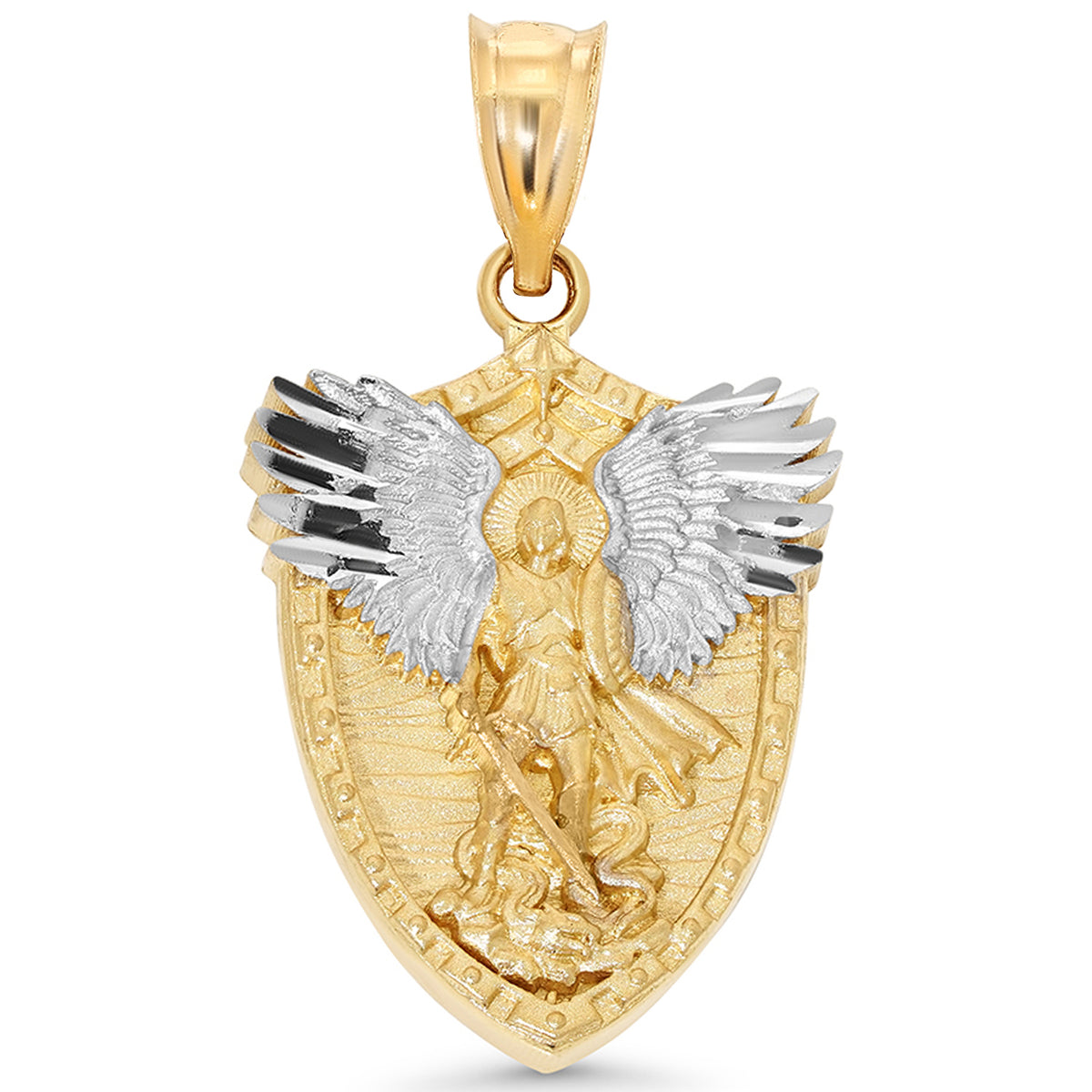 14k Gold Saint Michael the Archangel Pendant