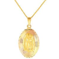 Load image into Gallery viewer, 14k Gold Saint Virgin Mary Jesus Christ Pendant
