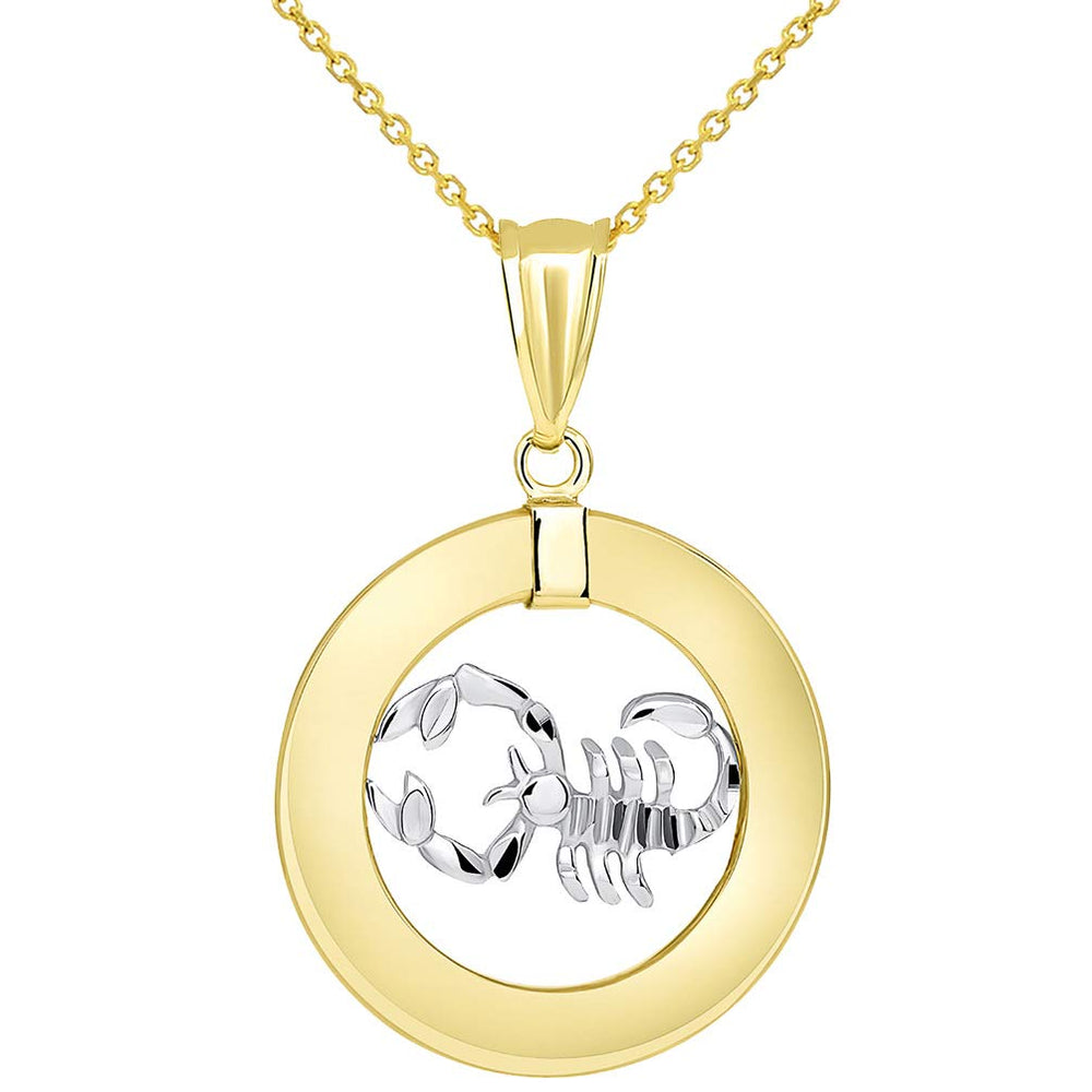 14k Gold Scorpio Zodiac Sign Pendant Necklace