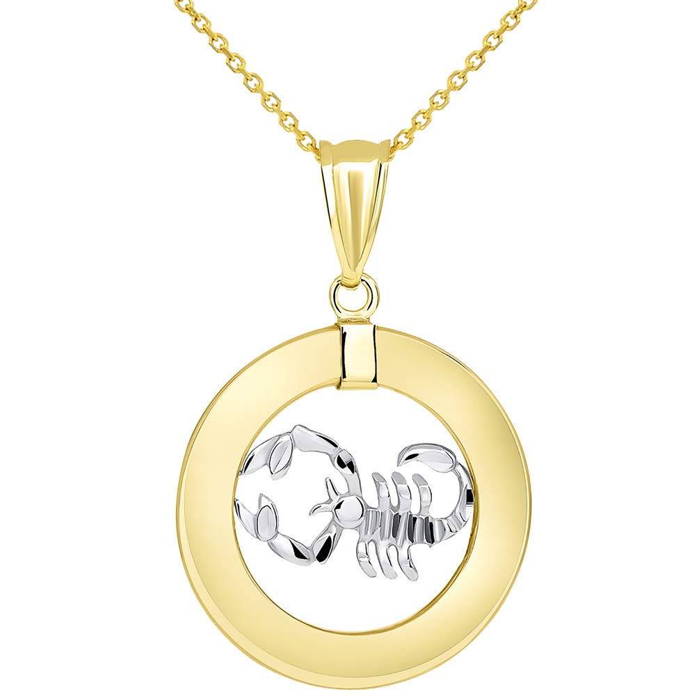 14k Gold Scorpio Zodiac Sign Pendant Necklace