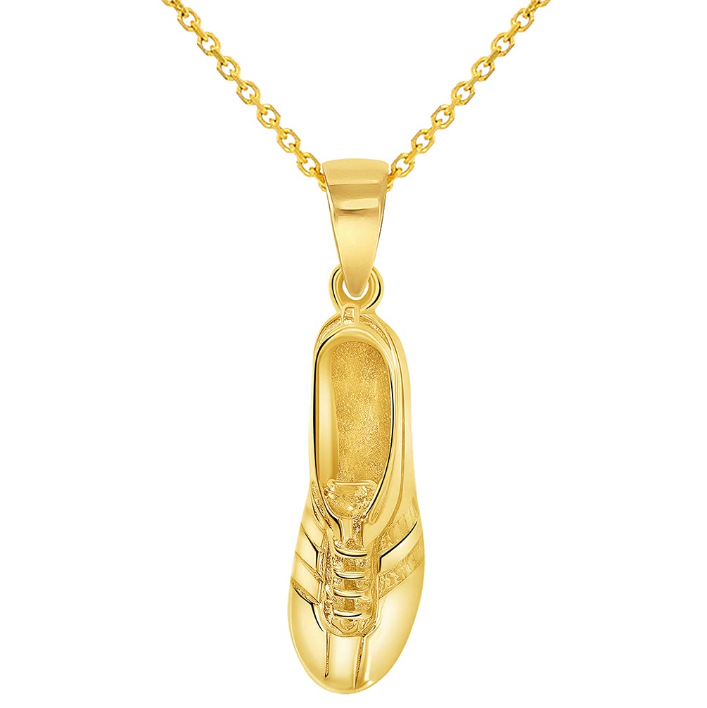 14k Gold Shoe Football Sports Pendant Necklace