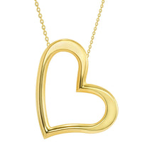Load image into Gallery viewer, 14k Gold Sideways Large Open 3D Heart Necklace

