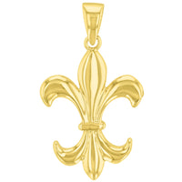 Load image into Gallery viewer, 14K Gold Simple Fleur de Lis Charm Pendant
