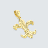 Load image into Gallery viewer, 14K Gold Simple Fleur de Lis Charm Pendant
