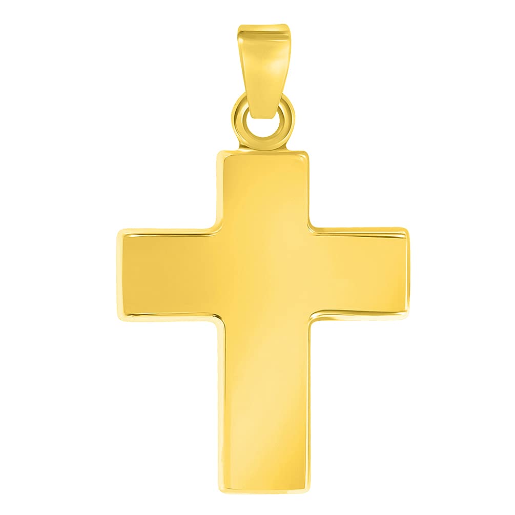 14k Gold Simple Religious Cross Charm Pendant