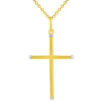 Load image into Gallery viewer, 14k Gold Slender Plain Cross Pendant Necklace
