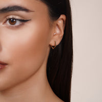 Load image into Gallery viewer, 14k Gold Solid Hexagon Shaped Huggie Earrings
