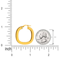 Load image into Gallery viewer, 14k Gold Square Hoop Earrings with Latch Back
