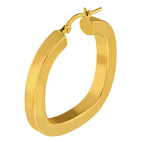 Load image into Gallery viewer, 14k Gold Square Hoop Earrings with Latch Back
