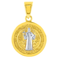 Load image into Gallery viewer, 14K Gold St Benedict Saint Pendant
