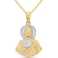 Load image into Gallery viewer, 14k Gold St. Jude Thaddeus Body Pendant with Rolo Chain Necklace
