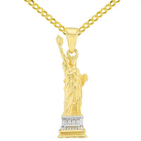 Load image into Gallery viewer, 14K Gold Statue of Liberty Pendant Necklace

