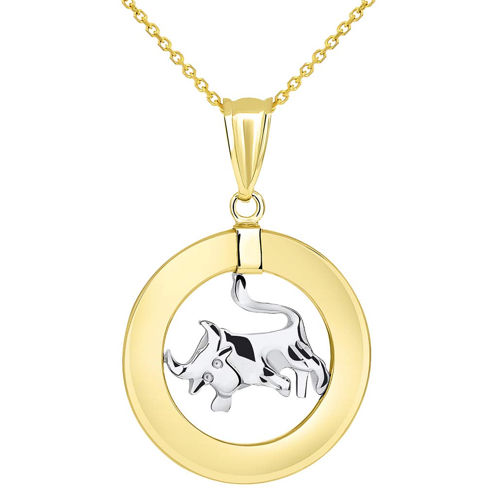 14k Gold Taurus Zodiac Sign Pendant Necklace