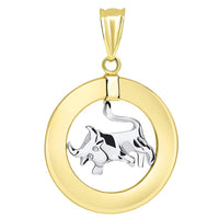 Load image into Gallery viewer, 14k Gold Taurus Zodiac Sign Pendant Necklace
