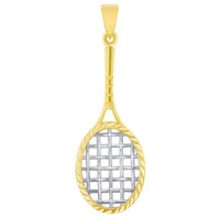Load image into Gallery viewer, 14k Gold Tennis Racket Sports Pendant Necklace
