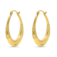 Load image into Gallery viewer, 14k Gold Textured Graduated Puff Hoop Earrings with Hinged Back
