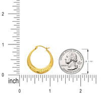 Load image into Gallery viewer, 14k Gold Textured Graduated Puff Hoop Earrings with Hinged Back (Measuring in Inch)
