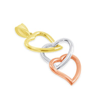 Load image into Gallery viewer, 14k Gold Three Hearts Interlocking Down Pendant
