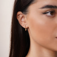 Load image into Gallery viewer, 14k Gold Triangle V Shaped Huggie Earrings
