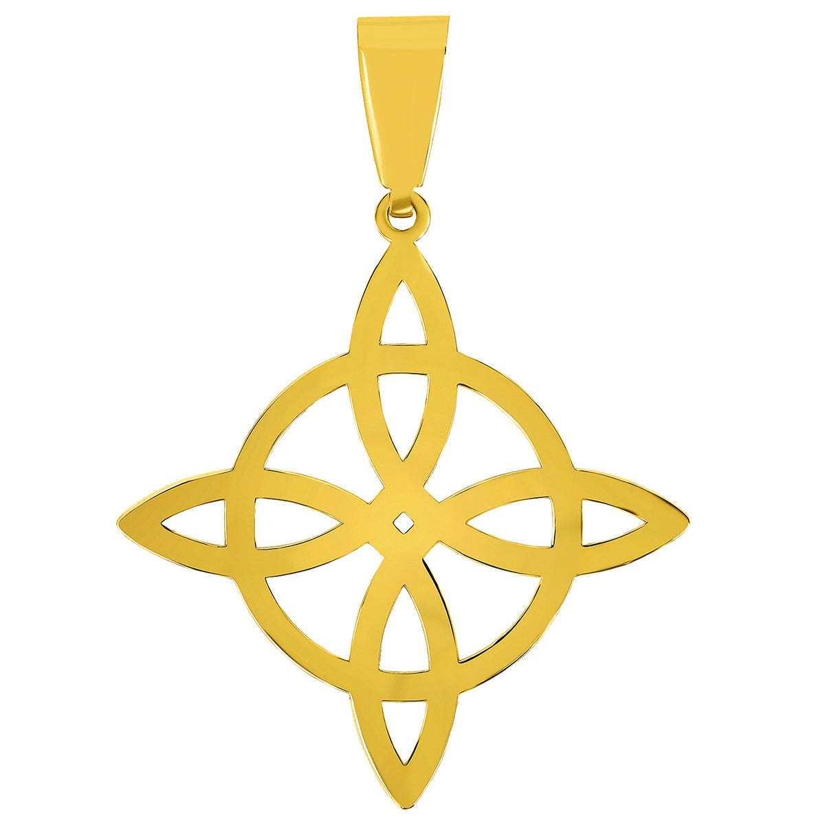 14k Gold Trinity Love Knot Celtic Cross Pendant