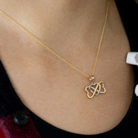 Load image into Gallery viewer, 14k Gold Triple Heart Infinity Love Pendant
