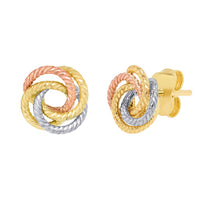 Load image into Gallery viewer, 14K Gold Twisted Love Knot Stud Rope Earrings
