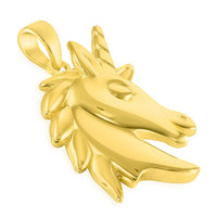 Load image into Gallery viewer, 14k Gold Unicorn Horse Head Animal Pendant
