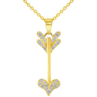 Load image into Gallery viewer, 14k Gold Vertical Love Arrow Pendant Necklace
