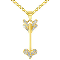 Load image into Gallery viewer, 14k Gold Vertical Love Arrow Pendant Necklace
