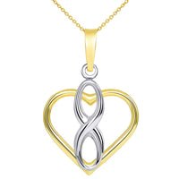 Load image into Gallery viewer, 14k Gold Vertical Open Heart Pendant Necklace
