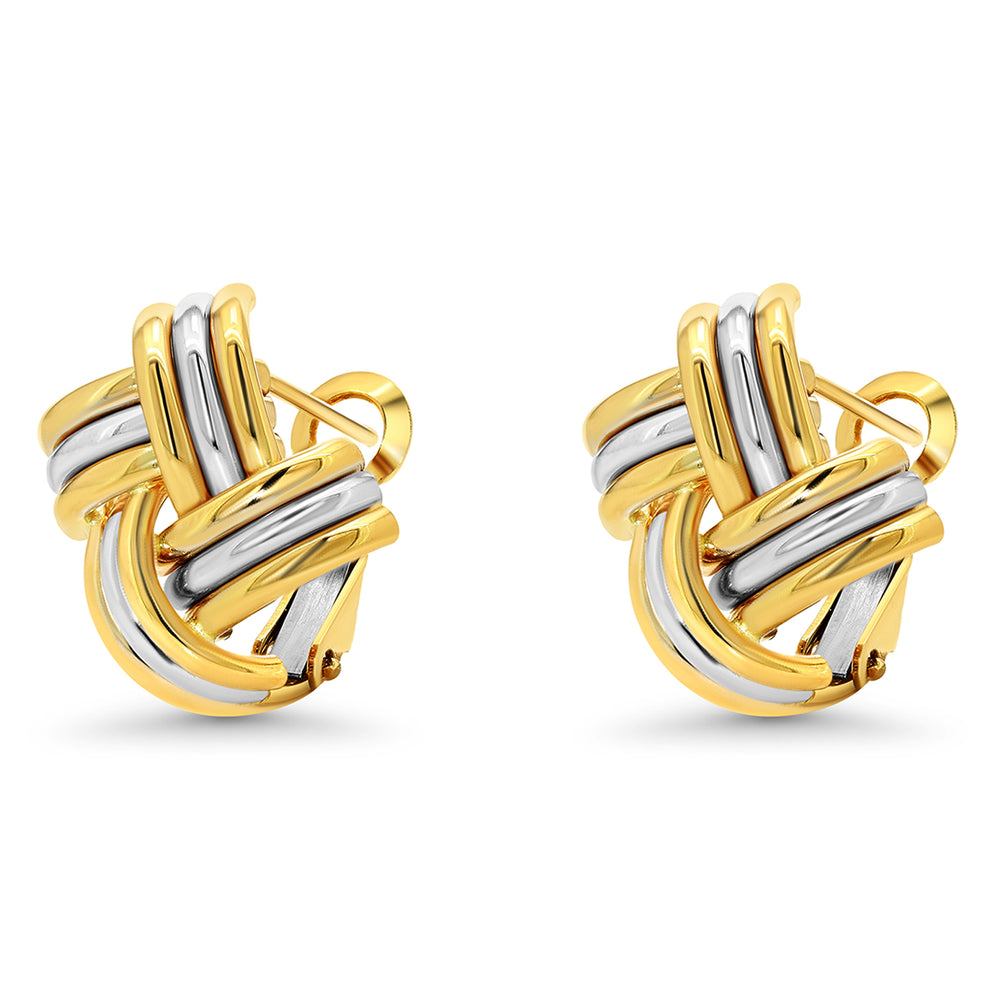 14k Gold Woven Love Knot Earrings - French Back