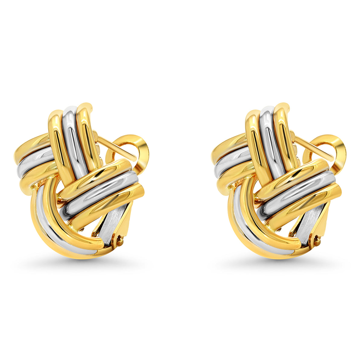 14k Gold Woven Love Knot Earrings - French Back