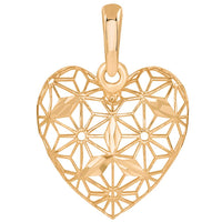 Load image into Gallery viewer, 14k Rose Gold 3D Filigree Heart Charm Pendant
