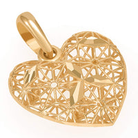 Load image into Gallery viewer, 14k Rose Gold 3D Filigree Heart Charm Pendant
